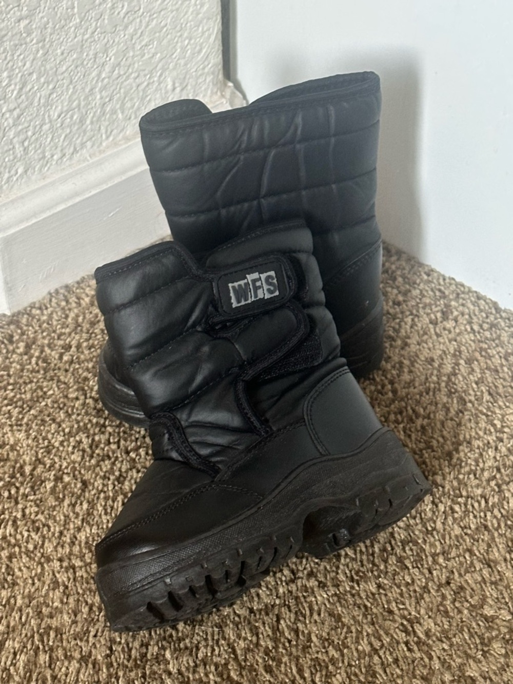 Black Kids Winter Snow Boot